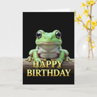 CARTE D'ANNIVERSAIRE DE GRENOUILLE EN GROS PLAN DI