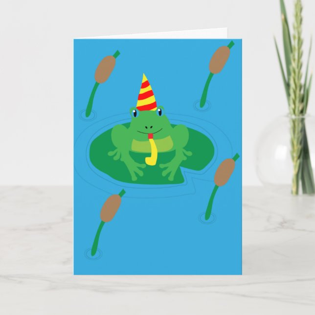 Carte d'anniversaire de grenouille fantaisiste, Ca (Devant)
