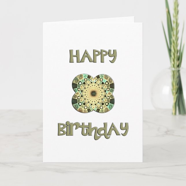 Carte d'anniversaire de grunge fractale (Devant)