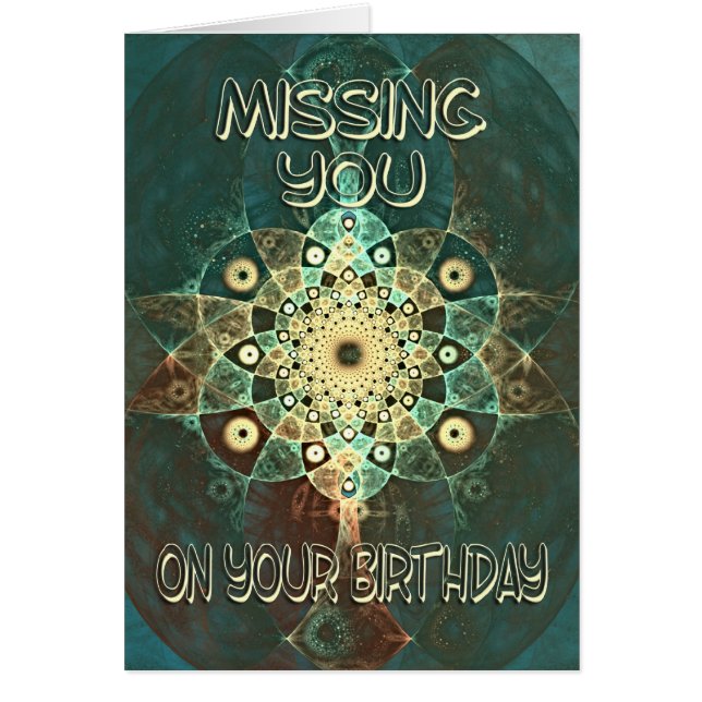 Carte d'anniversaire de grunge fractale disant vou (Devant)