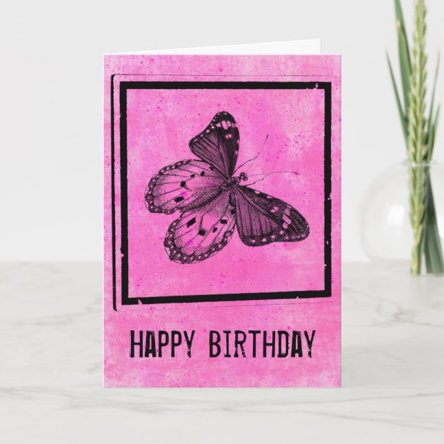 Carte d'anniversaire de Grunge Moderne (Devant)