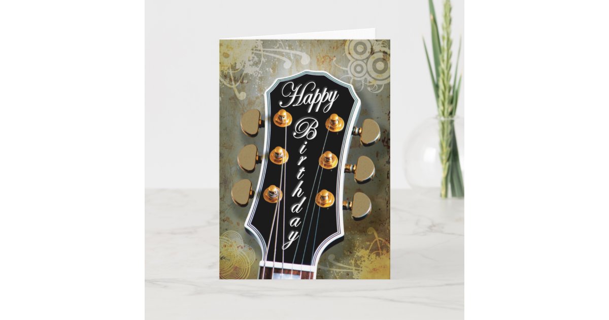 Carte D Anniversaire De Guitare Zazzle Fr