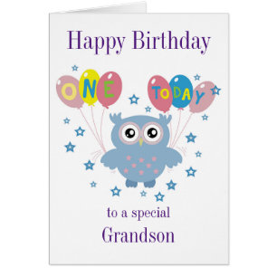 Carte d'anniversaire de hibou pour grands-parents