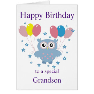 Carte d'anniversaire de hibou pour grands-parents