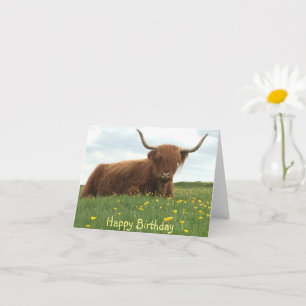 Carte d'anniversaire de Highland Cow Meadow