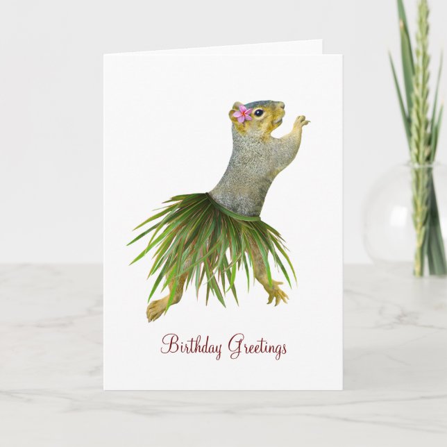 Carte d'anniversaire de Hula Squirrel (Devant)