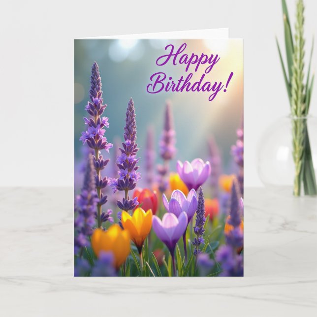 Carte d'anniversaire de jardin ensoleillé (Devant)