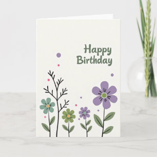 Carte d'anniversaire de jardin stylisé