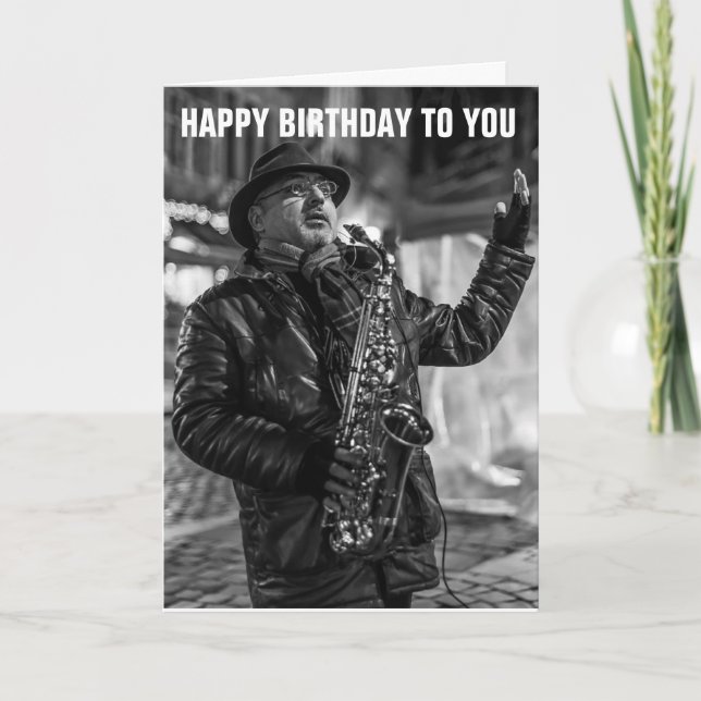 CARTE D'ANNIVERSAIRE DE JAZZ STREET PERFORMER (Devant)