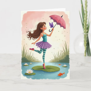 Carte d'anniversaire de jeune fille fantaisiste