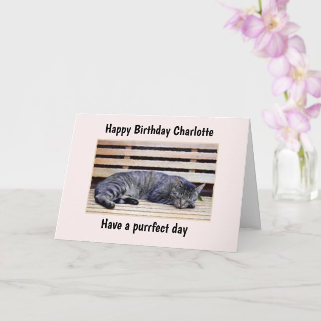 Carte d'anniversaire de jour férié Cat (Orchidée)