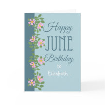 Carte d'anniversaire de juin pour personnaliser le