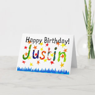 Carte d'anniversaire de "Justin"