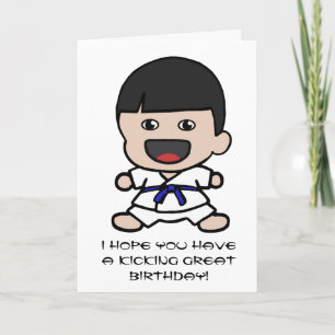 Carte d'anniversaire de karate mignonne pour les g