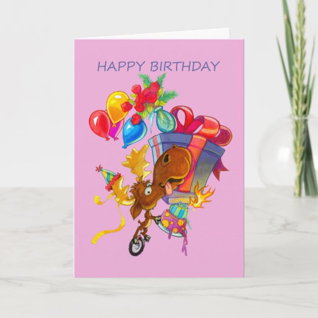 Carte d'anniversaire de Kirby the Moose Vermoosin (Devant)