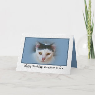Carte d'anniversaire de la belle-fille avec chat