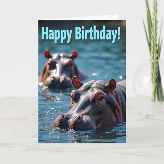 Carte d'anniversaire de la bête de l'eau douce (Devant)