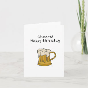 Carte d'anniversaire de la bière à main