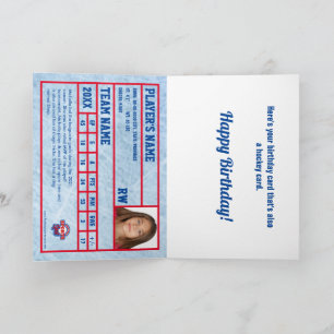 Carte d'anniversaire de la carte de hockey avec st