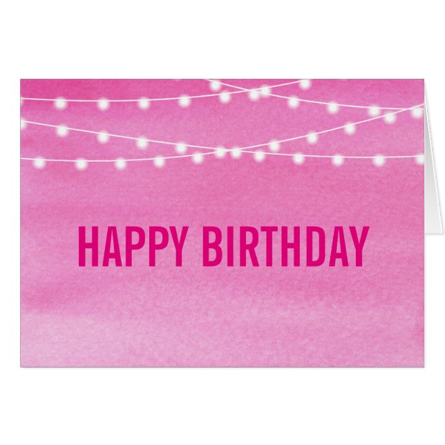 Carte d'anniversaire de la chaîne d'aquarelle (Devant Horizontal)