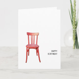 Carte d'anniversaire de la chaise rouge