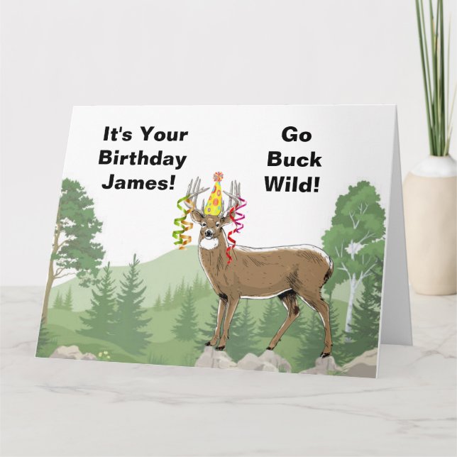 Carte d'anniversaire de la chasse aux cerfs (Devant)