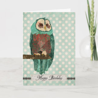 Carte d'anniversaire de la Chouette d'hiver Polkad