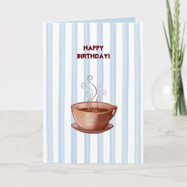 Carte d'anniversaire de la coupe du café (Devant)