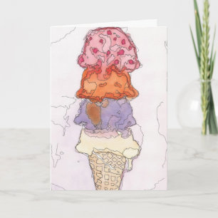 Carte d'anniversaire de la Crème de glace Cone