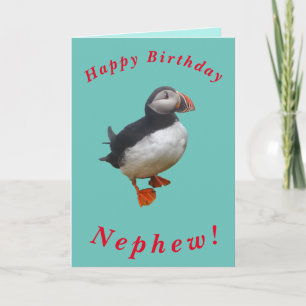 Carte d'anniversaire de la Cute Puffin pour Nephew