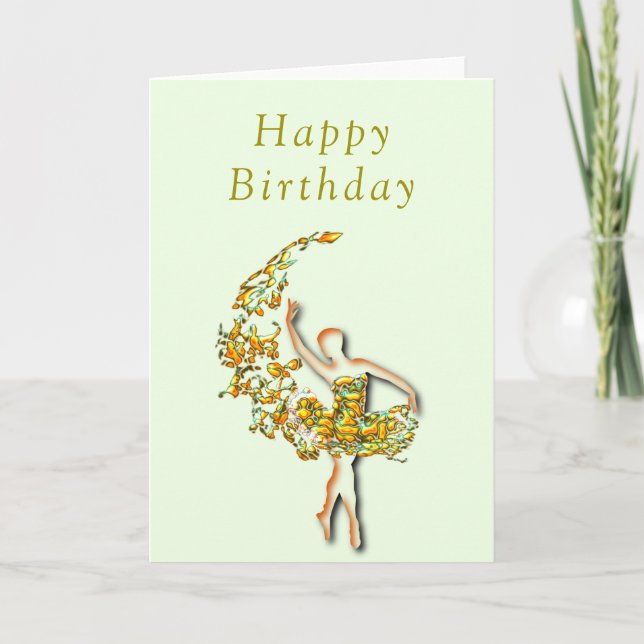 Carte d'anniversaire de la danseuse de ballet Ball (Devant)