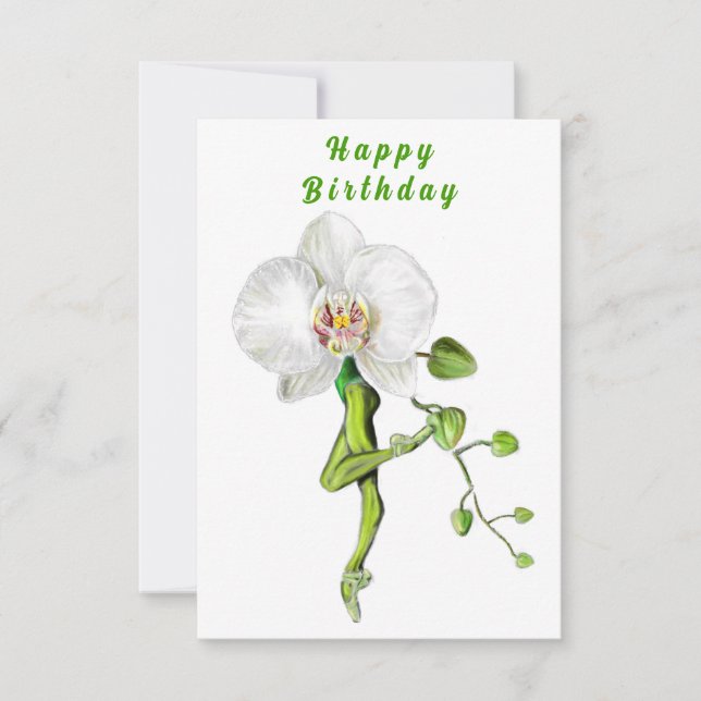 Carte d'anniversaire de la danseuse de ballet d'or (Devant)