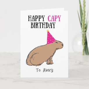 Carte d'anniversaire de la faune de Capybara tirée