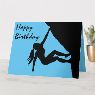 Carte d'anniversaire de la femme bouldering