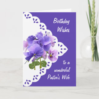 Carte d'anniversaire de la femme du pasteur vintag