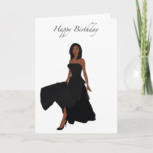 Carte d'anniversaire de la femme noire (Devant)