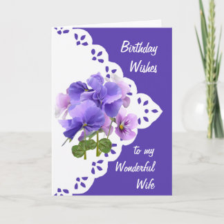 Carte d'anniversaire de la femme vintage Pansy Flo