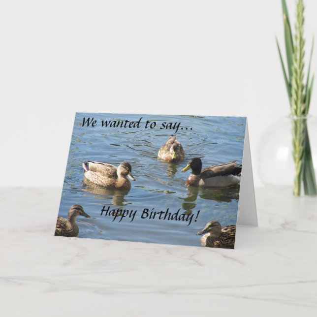 Carte d'anniversaire de la fête des canards (Devant)
