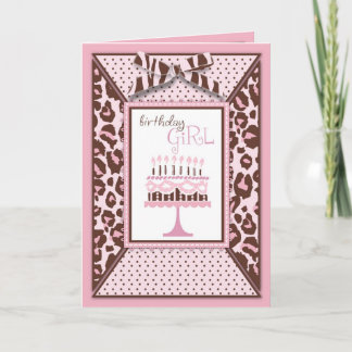 Carte d'anniversaire de la fille Cheetah