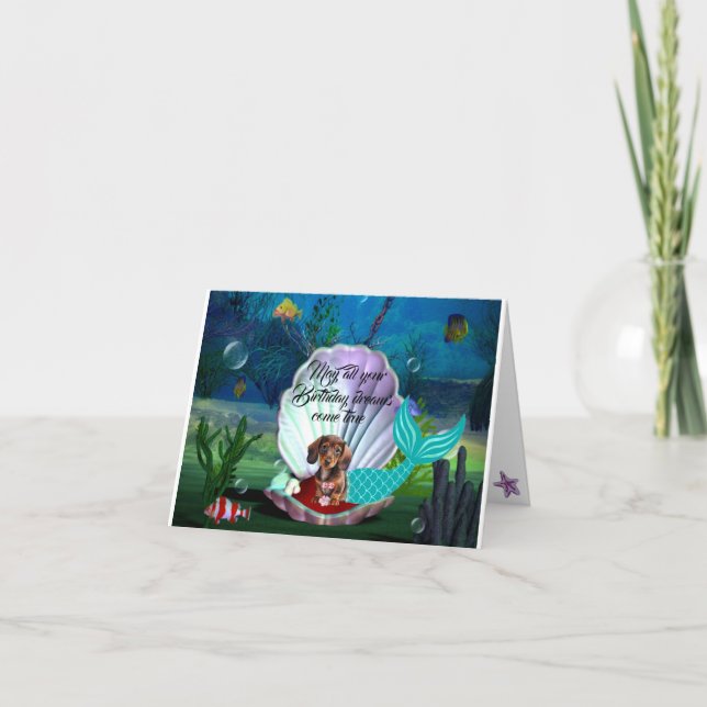 Carte d'anniversaire de la fille de sirène de chio (Devant)