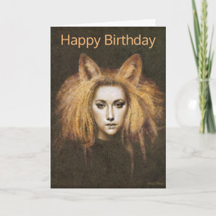 Carte d'anniversaire de la fille Fox Ears