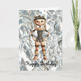 Carte d'anniversaire de la fille guerrière celtiqu