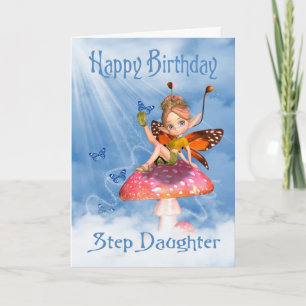 Carte d'anniversaire de la fille Step - Fée mignon