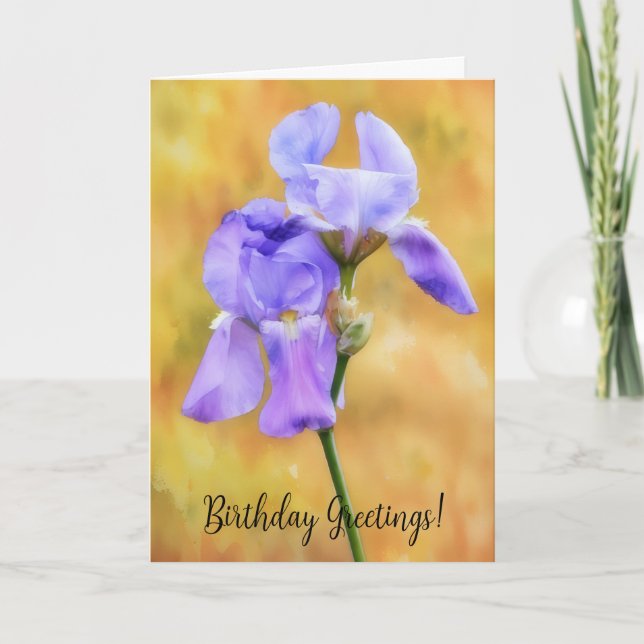 Carte d'anniversaire de la fleur de printemps viol (Devant)