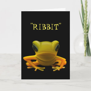 Carte d'anniversaire de la grenouille jaune Ribbit