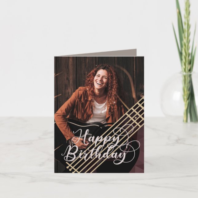 Carte d'anniversaire de la guitare acoustique (Devant)