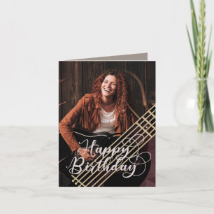 Carte d'anniversaire de la guitare acoustique