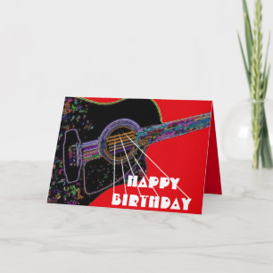 Carte d'anniversaire de la guitare psychédélique