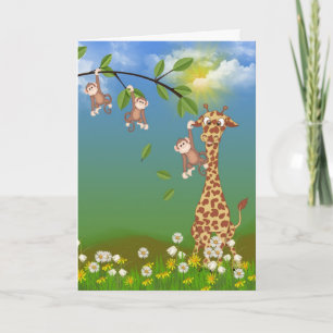 Carte d'anniversaire de la jungle juvénile