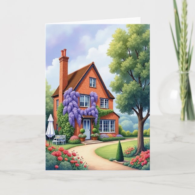 Carte d'anniversaire de la maison de jardin (Devant)